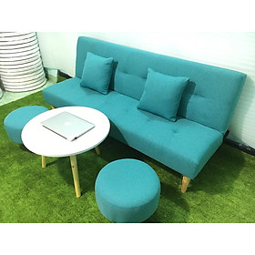 Bộ sofa bed salon giường SB4-Cabo phòng khách xanh ngọc vải bố