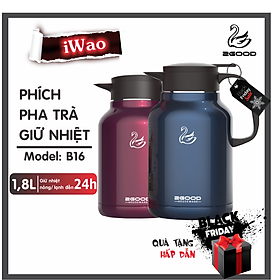 Phích Pha Trà, Bình Giữ Nhiệt, Bình Ủ 2GOOD B16 (1.8L) Hàng Chính Hãng 2GOOD Giữ Nhiệt Nóng Lạnh Suốt 24h