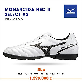 Hình ảnh Giày Bóng Đá Mizuno Monarcida Neo II Select AS Trắng Đen - Hàng Chính Hãng