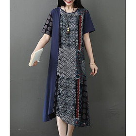 Đầm suông nữ họa tiết thổ cẩm 2D0515