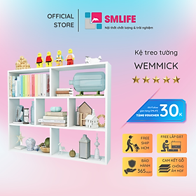 Kệ gỗ treo tường trang trí hiện đại SMLIFE Wemmick  | Gỗ MDF dày 17mm chống ẩm | D80xR20xC90cm