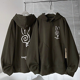 Áo Hoodie Thỏ RIFI Phối Túi hộp NAM NỮ phối túi vuông Form Rộng Màu Rêu Unisex Hàn Quốc, áo khác hoodie chống nắng