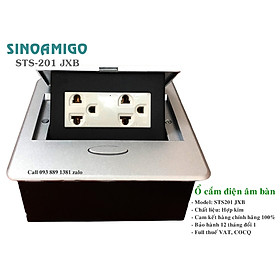 Hộp ổ cắm điện âm bàn Sinoamigo STS-201JXB màu bạc, thiết kế đa năng, nhỏ gọn - Hàng nhập khẩu chính hãng