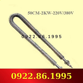 Điện trở sấy khô chữ U 50cm công suất 2KW điện áp 220V 380V có cánh tản nhiệt hàng nhập