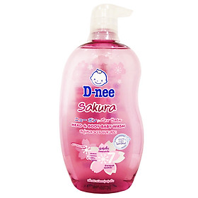 Dung Dịch Tắm Gội Toàn Thân Cho Bé Dưới 3 Tuổi D-nee - Chai 800ml Hồng