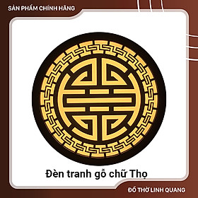 Mua Đèn tranh gỗ CNC họa tiết chữ Thọ đường kính D42 D50  D61 lan tỏa hào quang không gian thờ