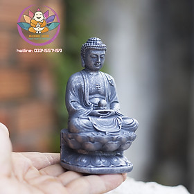 Mua Tượng Phật A Di Đà đá Xám cao 11cm trang trí hồ cá  thuỷ sinh  tiểu cảnh  bán cạn  terrarium
