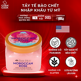 Tẩy Tế Bào Chết Toàn Thân Tree Hut Đường Mịn Hương Hoa Hồng Hàng Chính Hãng Mỹ 255g Dịu Nhẹ Sáng Da