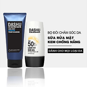 Bộ sản phẩm chăm sóc da DASHU Sữa rửa mặt và Kem chống nắng dành cho nam chính hãng Hàn Quốc JN-CSD01