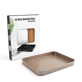 Mua Khuôn nướng bánh cao cấp thép cacbon  chống dính size 10inch ( 24.5cm *18.8cm *2.4cm )- màu vàng gold