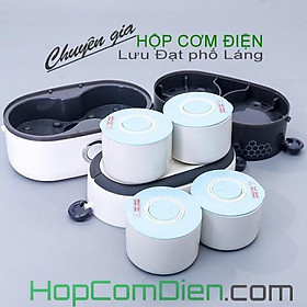 Mua Hộp cơm điện 4 bát gốm sứ 2 tầng  Nồi cơm mini cho dân văn phòng  hộp cơm hâm nóng Life Element bảo hành 6 tháng