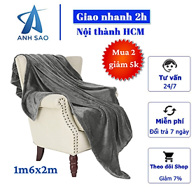 Mền lông cừu xám cao cấp A - 1m6x2m