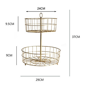 Fruit Baskets Stand Organizer Fruit Bowl for Countertop Kitchen Decoration Black