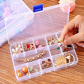 Hộp nhựa đựng đồ cá nhân, trang sức trong suốt mini đẹp mắt 10, 15, 24 ngăn có nắp, hộp nhựa đựng thuốc, linh kiện điện tử chia nhiều ngăn