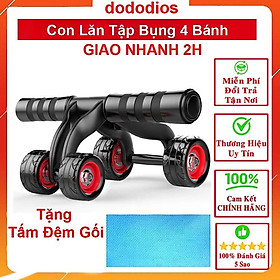 Con lăn tập bụng - Dụng cụ tập gym tại nhà thế hệ mới 2 bánh có chỗ để tay tiện dụng, chất liệu cao cấp - Hãng dododios