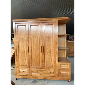 Mua Tủ quần áo gỗ gõ đỏ ngang 2m kèm góc trang trí