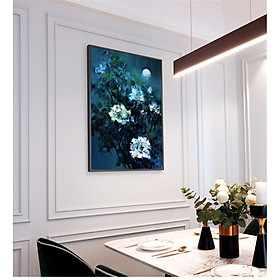 Tranh Canvas Sơn dầu Hoa Mộc lan tím cao cấp. , Khung hợp nhôm chống ẩm, bền, đẹp, nhiều kích thước. Phù hợp nhiều không gian sang trọng