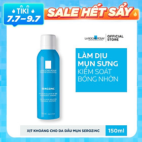 Nước Khoáng Cho Da Dầu Mụn La Roche-Posay Serozinc (150ml) + Gel rửa mặt tạo bọt làm sạch & giảm nhờn cho da dầu nhạy cảm La Roche-Posay Effaclar Purifying Foaming Gel (50ml)