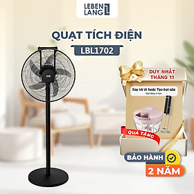 Quạt tích điện Lebenlang LBL1702, quạt cây có điều khiển 5in1, 35W, sạc từ 4-6h, 5 tốc độ gió, bảo hành 2 năm – hàng chính hãng