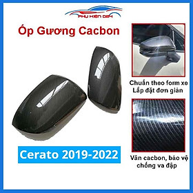 Ốp gương Cerato 2019-2020-2021-2022 vân Cacbon bảo vệ chống trầy trang trí làm đẹp xe