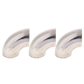 3x Car Stainless Steel 3inch 63mm 90Degree Bendable   Exhaust Pipe