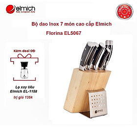 Bộ dao inox ELMICH FLORINA 7 món 5 dao, 1 kéo cắt gà, 1 giá để dao