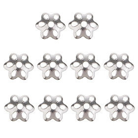 10 Pieces 925 Sterling Silver Filigree Flower Bead Caps DIY Jewelry Findings 4mm