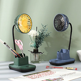 Mua Quạt sạc mini có hộp đựng bút và kệ để điện thoại ( TẶNG TẤM DÁN STICKER)