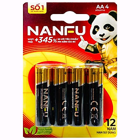 Vỉ 4 Pin Kiềm AA - Nanfu