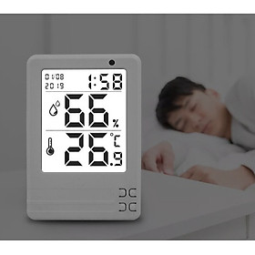 Mua Nhiệt ẩm kế để bàn  dán tường cảm biến hiển thị ngày  giờ  nhiệt độ  độ ẩm chính xác M03 ( TẶNG KÈM 03 NÚT KẸP CAO SU ĐA NĂNG NGẪU NHIÊN )