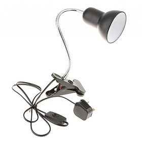 Flexible Reptile Lamp Holder E27 Light Bulb Table Lamp Holder UK Plug Black