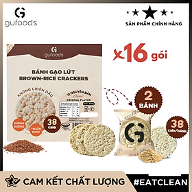 Bánh gạo lứt GUfoods (Hộp 300g = 32 bánh) - Không chiên dầu, Không đường, Từ gạo và ngũ cốc nguyên hạt, Lành mạnh, Phù hợp Eat clean, Ăn vặt healthy, Thực dưỡng, Tập gym, Thuần chay, Đa dạng hương vị