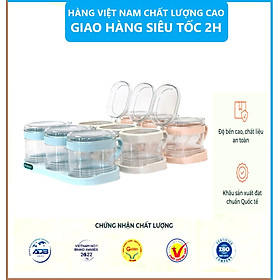 Bộ 3 Hũ Đựng Gia Vị HOKORI Nhựa Việt Nhật Cao Cấp, Hũ Đựng Gia Vị Đẹp Có Kèm Thìa Tiện Lợi - Hàng Việt Nam