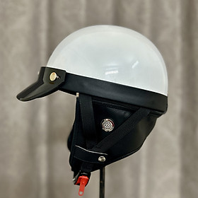 Mũ bảo hiểm xe máy 1/2 Rona Bosozoku freesize kèm lưỡi trai màu đen che nắng phối ốp tai da phong cách Nhật cá tính