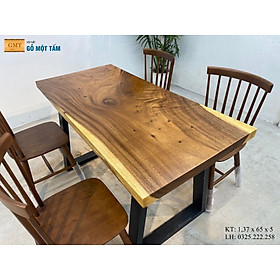 Mua Bàn Gỗ Me Tây Nguyên Tấm  Bàn Ăn Gỗ Me Tây  Bàn Trà Gỗ Me Tây  Bàn Làm Việc gỗ Me Tây Dài 1 37m Rộng 65cm Dày 5cm