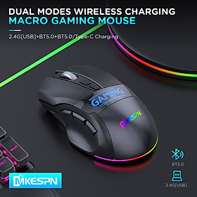 Mua Chuột Led Gaming Không Dây W10 Đa kết nối Bluetooth 5.0 + Usb 2.4G Pin sạc TypeC