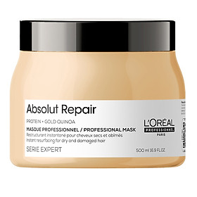 HẤP DẦU DIÊM MẠCH L'OREAL SERIE EXPERT ABSOLUT REPAIR PROFESSIONAL MASK 500ML- PHỤC HỒI MỀM MƯỢT TÓC (HŨ LỚN)