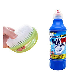 Chai Tẩy Toilet Diệt Khuẩn Bồn Cầu (500ml) kèm Bàn chải có tay cầm vệ sinh toilet tiện lợi (Giao màu ngẫu nhiên)