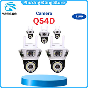 Camera WiFi Yoosee Q54D 4 Mắt xem được 3 khung hình cùng lúc 8.0Mpx Giám sát ngoài trời Chống nước - Hàng nhập khẩu