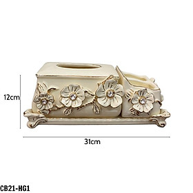 Mua Hộp đựng giấy họa tiết hoa mai đắp nổi CB21-HG1 phong cách tân cổ điển CB21-HG1.