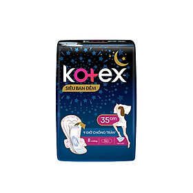 Combo 4 Gói Băng Vệ Sinh Kotex Siêu Ban Đêm 9h chống tràn, dày cánh 35cm (8 miếng/gói)
