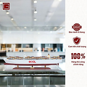 Mô Hình Thuyền Gỗ Phong Thủy Gia Nhiên, Thuyền Container Gỗ OOCL GERMANY, Dài 100cm, Cao Cấp Loại 1