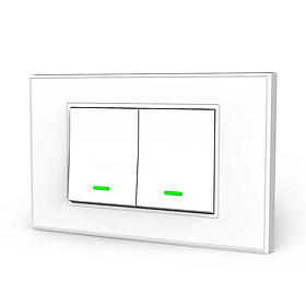 Mua Công tắc Wifi - Công tắc tắc cơ thông minh 2 nút - HCN màu trắng - Hàng cao cấp