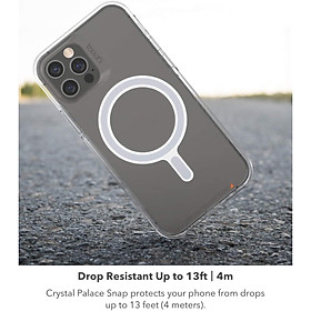 Ốp lưng kháng khuẩn chống sốc hỗ trợ sạc Maqsafe cho iPhone 14 Pro Max (6.7 inch) hiệu ZAGG Gear4 Crystal Clear Case (siêu mỏng 1.5mm, kháng khuẩn cho tay, chống sốc độ cao 4m, vật liệu tái chế thân thiện với môi trường) - hàng nhập khẩu