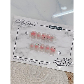 Nail Box thiết kế thủ công ChangNails - Đính Charm ngôi sao, đính đá, ombre hồng siêu xinh