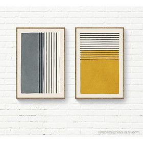 Mua Tranh treo tường | Bộ 2 tranh Mustard Wall Art  Set of 2 Abstract Prints  Original Minimalist Printable Art