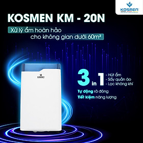 Máy Hút Ẩm, Lọc Không Khí Kosmen KM-20N, Lưu lượng 20L/ Ngày, Công suất 300W, Diện tích phòng 40-80 m2 - Hàng Chính Hãng