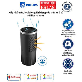 Máy khử mùi, lọc không khí dạng cốc trên xe ô tô Philips GP3601 công nghê SaniFiler Plus - HÀNG NHẬP KHẨU