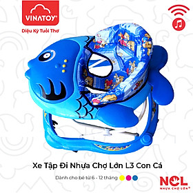 Xe Tập Đi Trẻ Em Nhựa Chợ Lớn L3 Con Cá  - Dành Cho Bé Từ 6 - 12 Tháng - M1396B-XTĐ