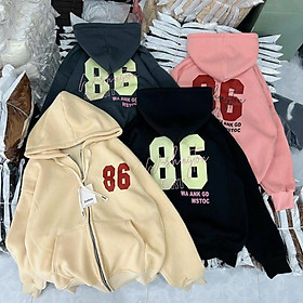 Áo khoát nỉ nữ 86 Form Rộng Chất Nỉ Dày Tay Bồng cực chất mẫu mới-A2066 - Kem 86